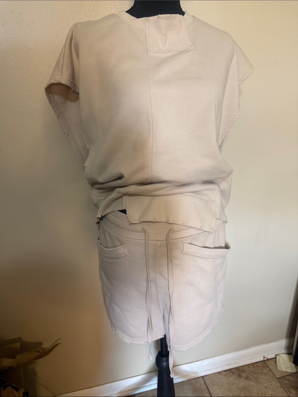 Women's Drawstring Utility Bermuda Shorts in Light Tan